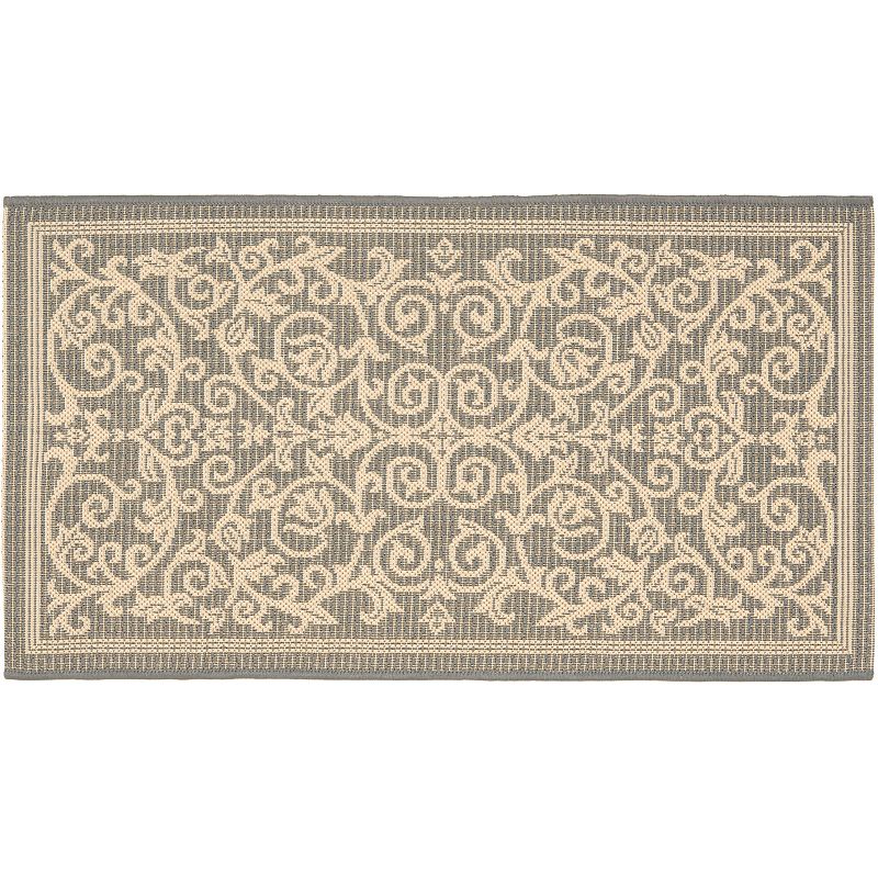 Safavieh Courtyard Decorative Scroll Indoor Outdoor Rug, Multicolor, 6.5X9.5 Ft