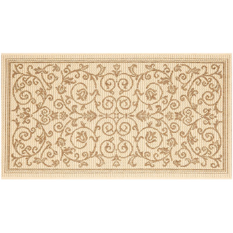 Safavieh Courtyard Decorative Scroll Indoor Outdoor Rug, Multicolor, 6.5Ft Sq