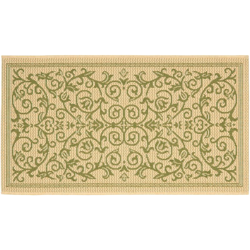 Safavieh Courtyard Decorative Scroll Indoor Outdoor Rug, Multicolor, 6.5X9.5 Ft