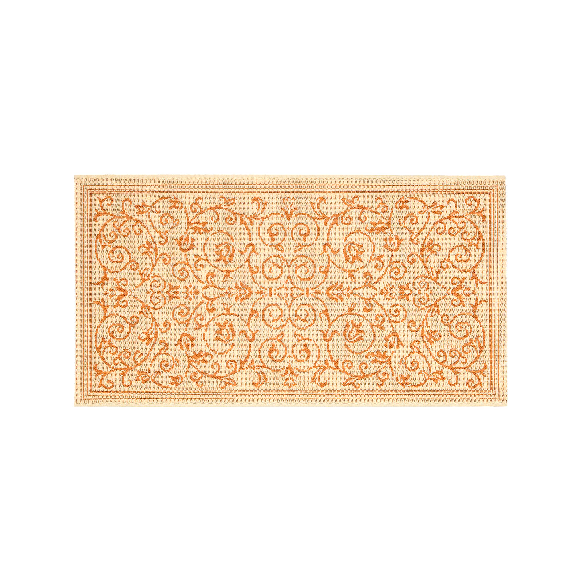 Safavieh Courtyard Decorative Scroll Indoor Outdoor Rug, Natural Terracotta