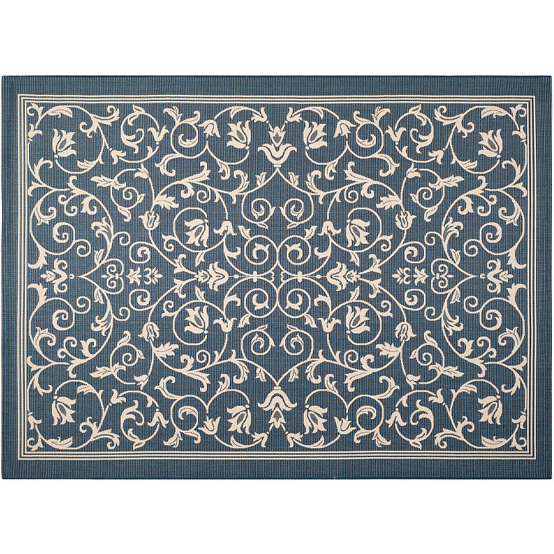 Safavieh Courtyard Decorative Scroll Indoor Outdoor Rug, Multicolor, 6.5Ft Sq