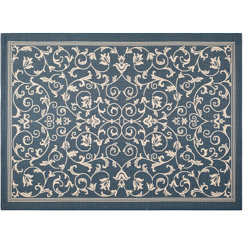 Safavieh Courtyard Decorative Scroll Indoor Outdoor Rug, Multicolor, 6.5Ft Sq