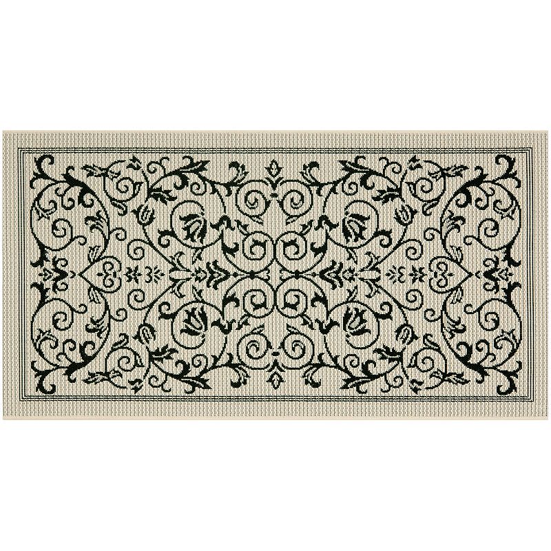 Safavieh Courtyard Decorative Scroll Indoor Outdoor Rug, Multicolor, 8Ft Sq