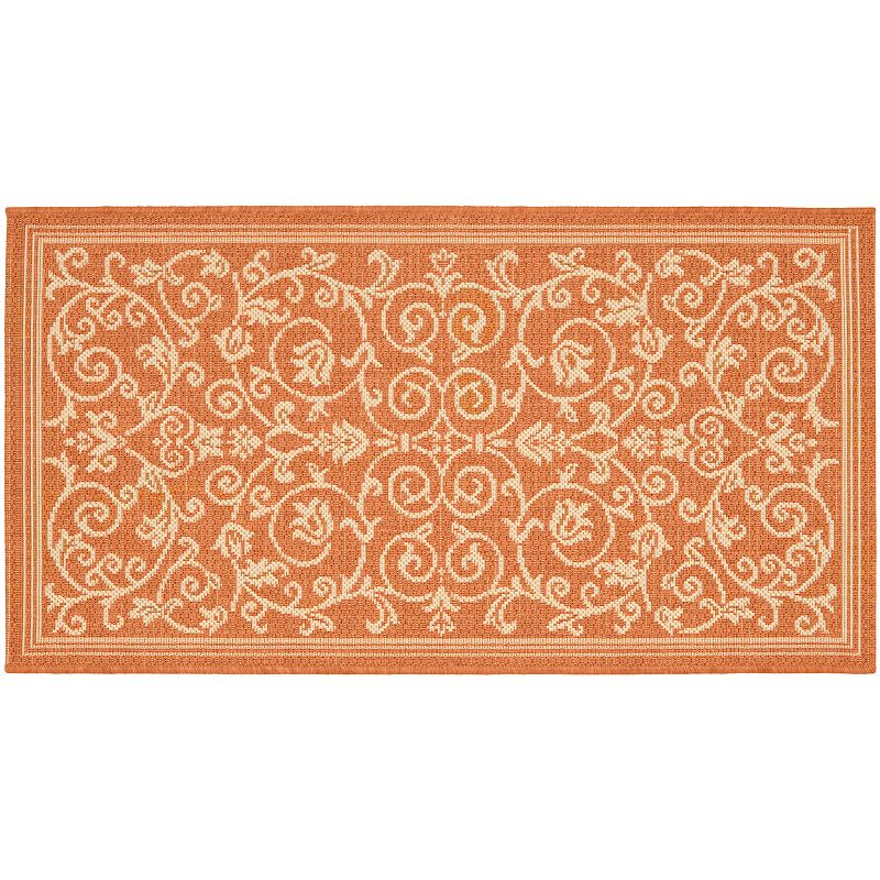 Safavieh Courtyard Decorative Scroll Indoor Outdoor Rug, Multicolor, 5Ft Rn