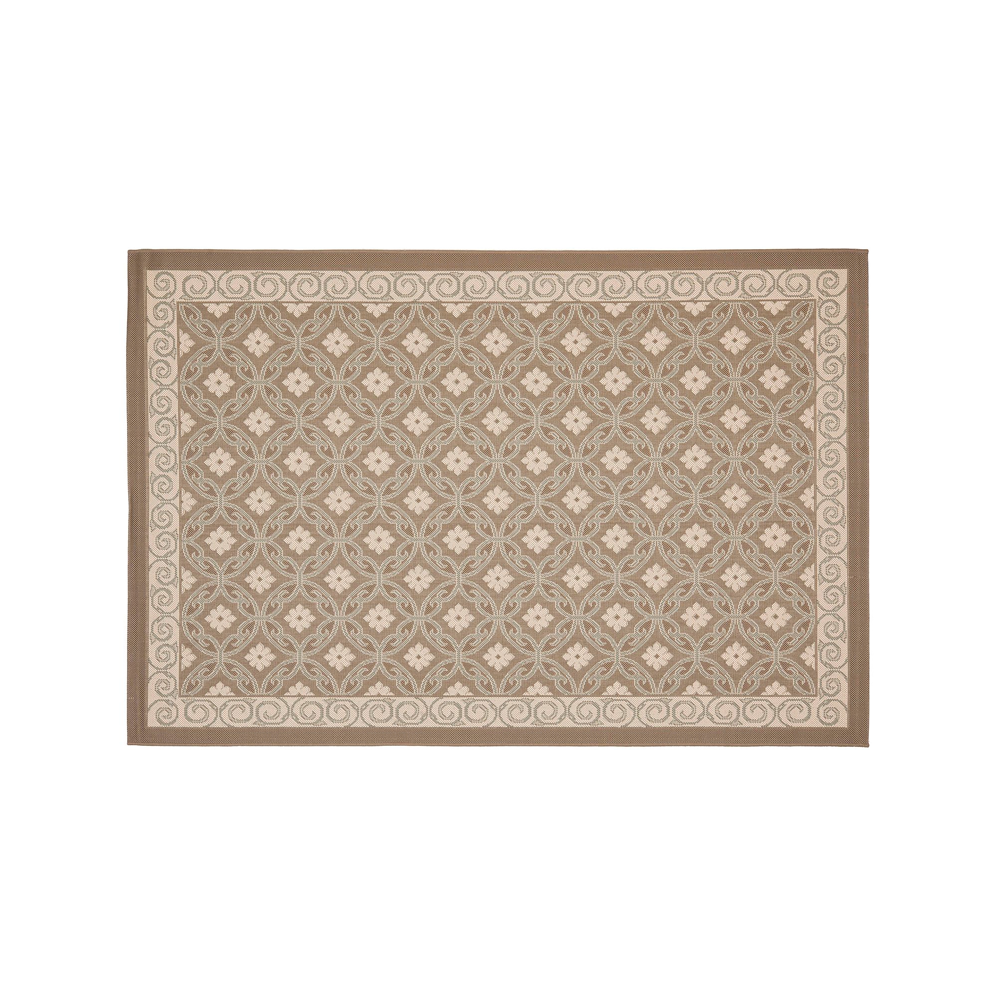 Safavieh Courtyard Floral Pattern Indoor Outdoor Rug, Dark Beige