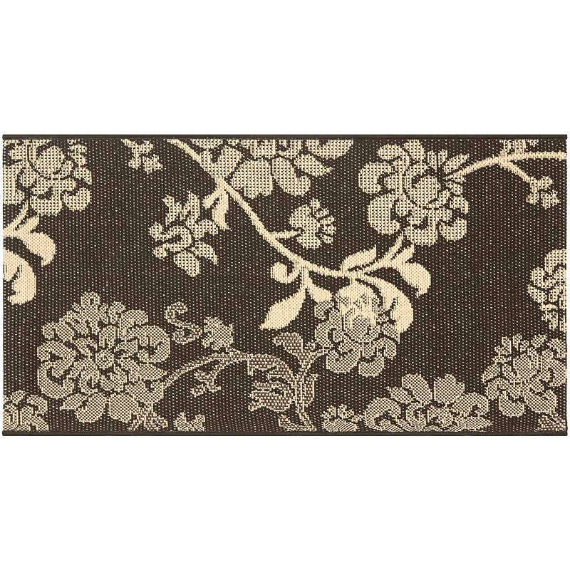 Safavieh Courtyard Floral Vine Indoor Outdoor Rug, Multicolor, 6.5X9.5 Ft