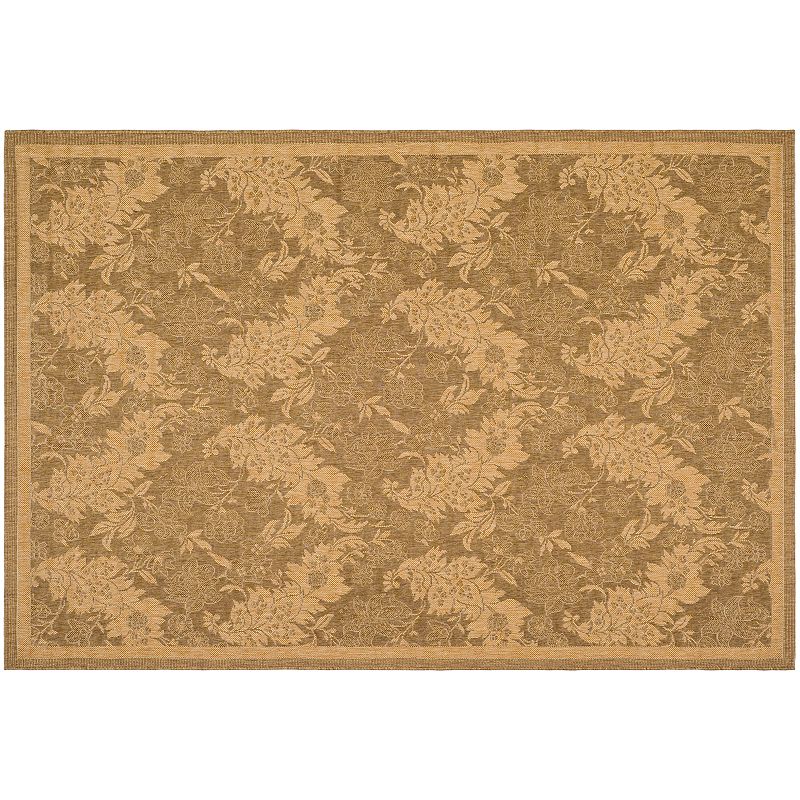 Safavieh Courtyard Floral Print Indoor Outdoor Rug, Yellow, 8X11 Ft