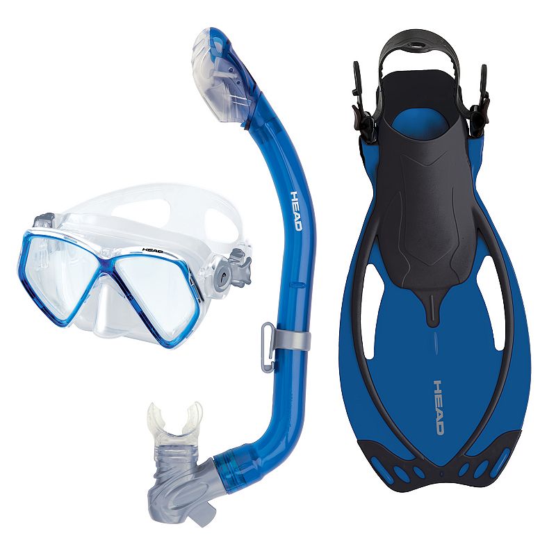 Size Small Youth Head Swimgear Head Pirate Dry Snorkeling Scuba Mask Flippers Set with Travel Bag