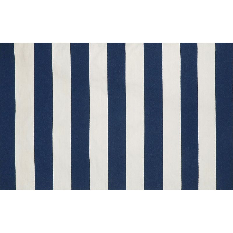 Liora Manne Sorrento Rugby Stripe Indoor Outdoor Rug, Blue, 7.5X9.5 Ft