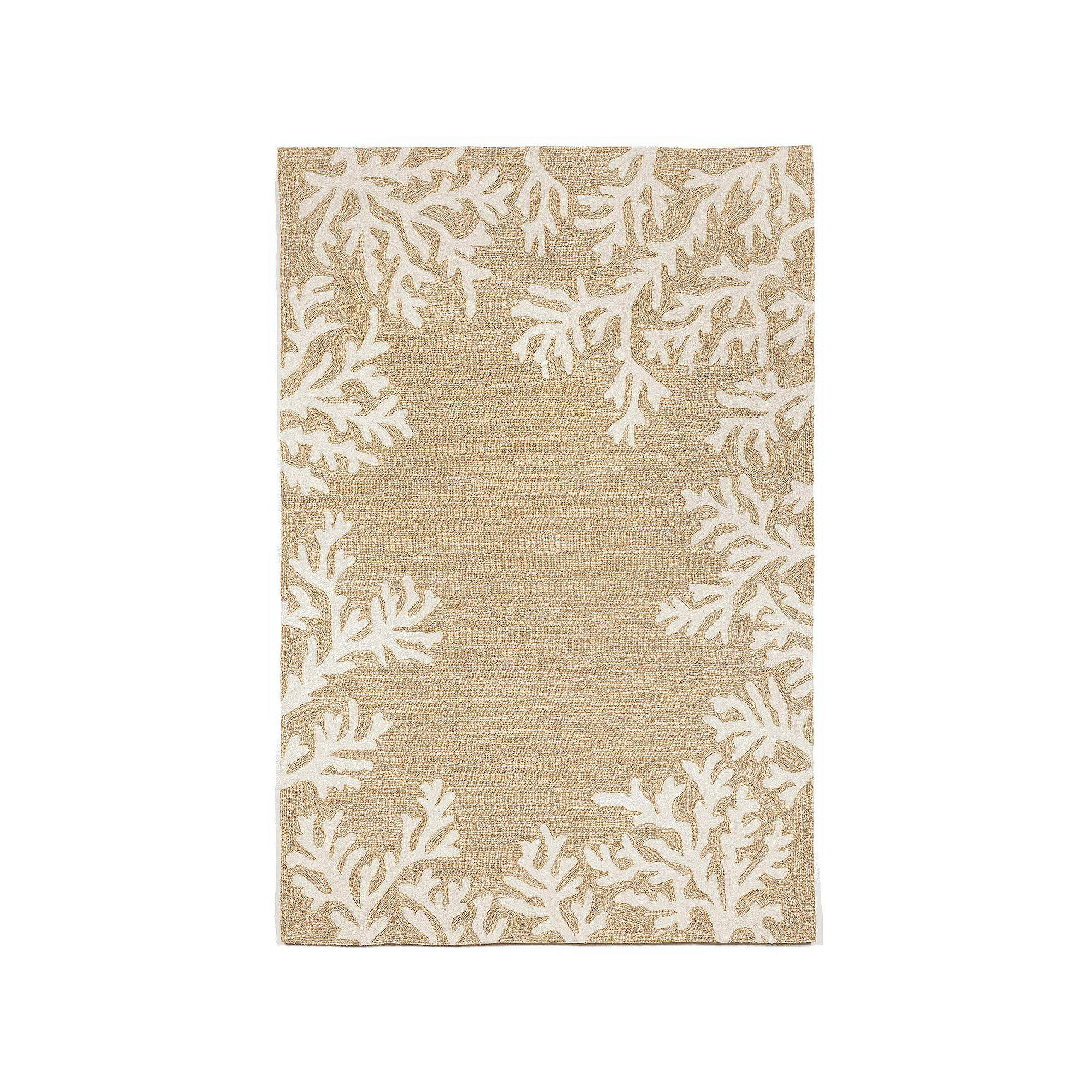 Liora Manne Capri Coral Border Indoor Outdoor Rug, Neutral