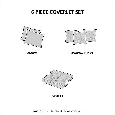 Madison Park Montecito 6-Piece Reversible Quilt Set with Coordinating Pillows