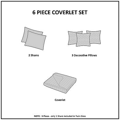 Madison Park Montecito 6-Piece Reversible Quilt Set with Coordinating Pillows
