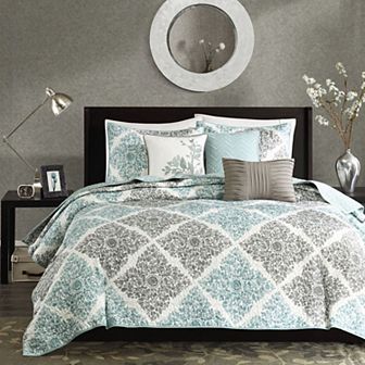 Madison Park Montecito 6 pc Reversible Quilt Set with Throw Pillows