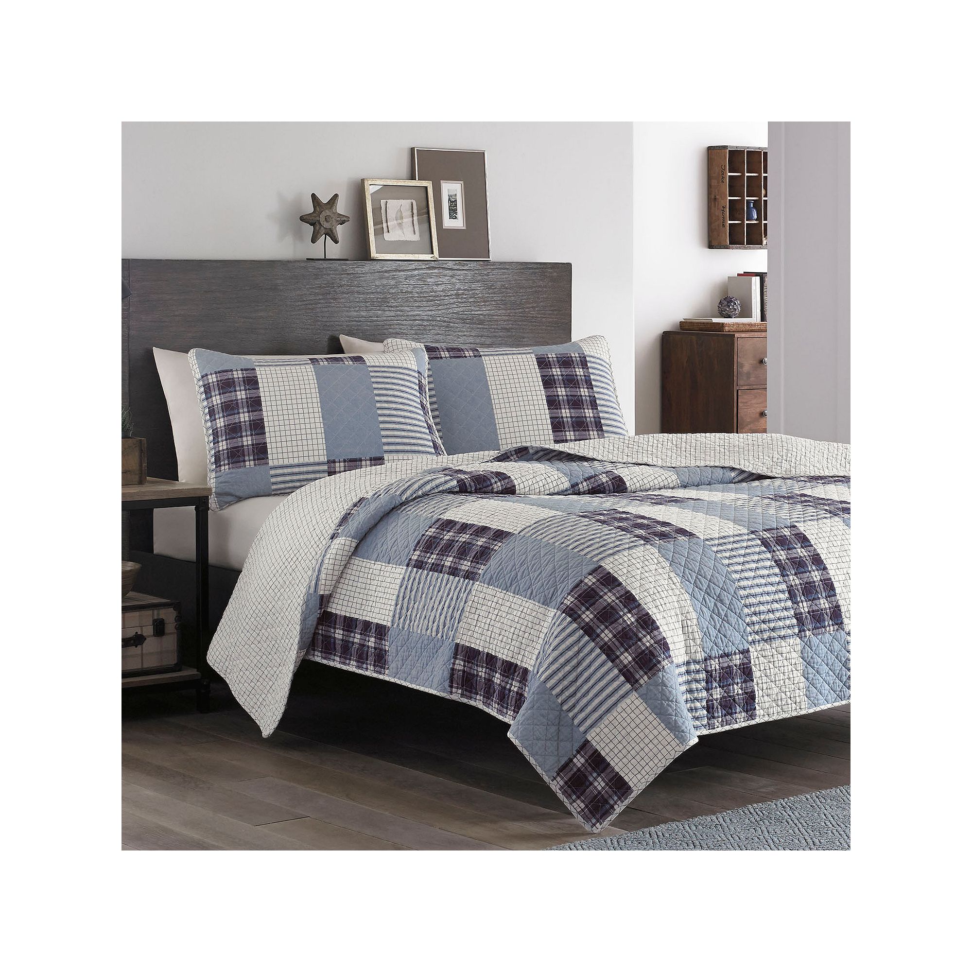Eddie Bauer Camano Island Reversible Quilt Set, Purple