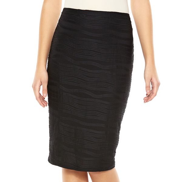 Women's Jennifer Lopez Textured Midi Pencil Skirt