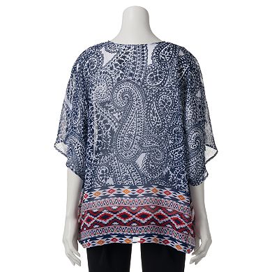 Trixxi Crochet Trim Kimono Cardigan and Tank - Juniors