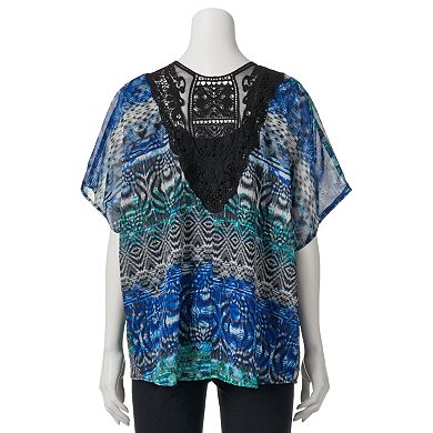 Trixxi Crochet Trim Kimono Cardigan and Tank - Juniors