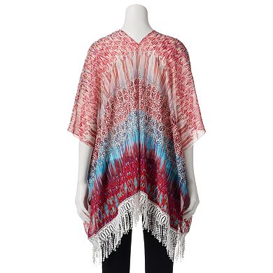 Trixxi Crochet Trim Kimono Cardigan and Tank - Juniors