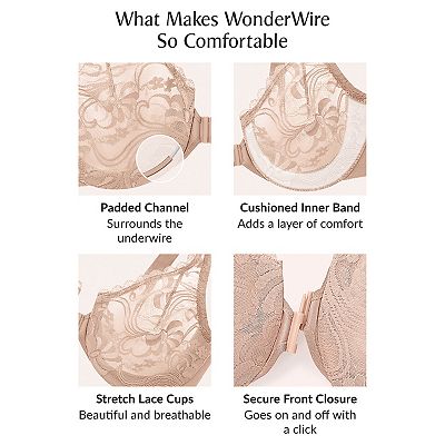 Plus Size Glamorise Full-Figure Wonderwire Front-Close Stretch