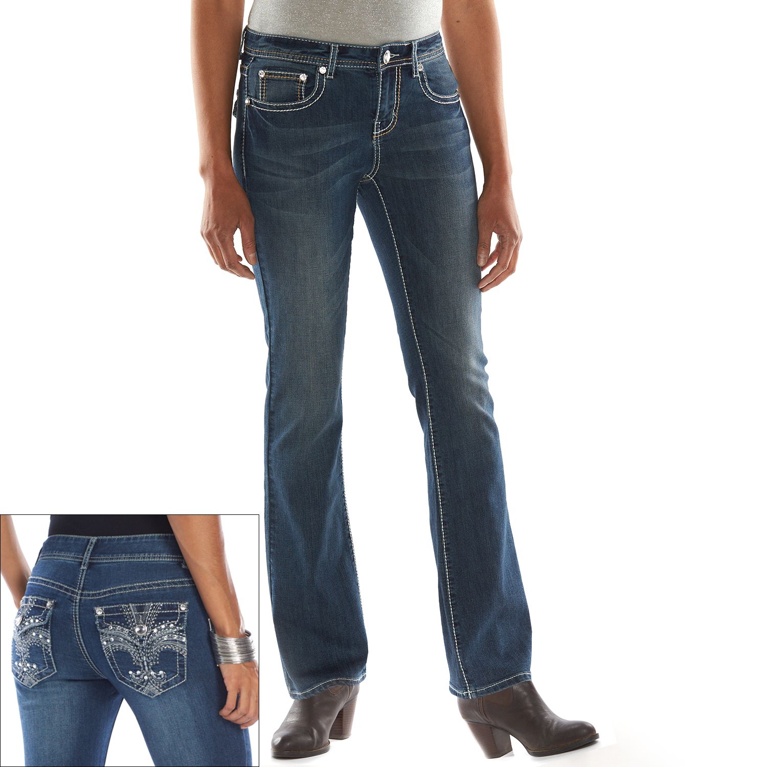 women's jeans with rhinestones on back pockets