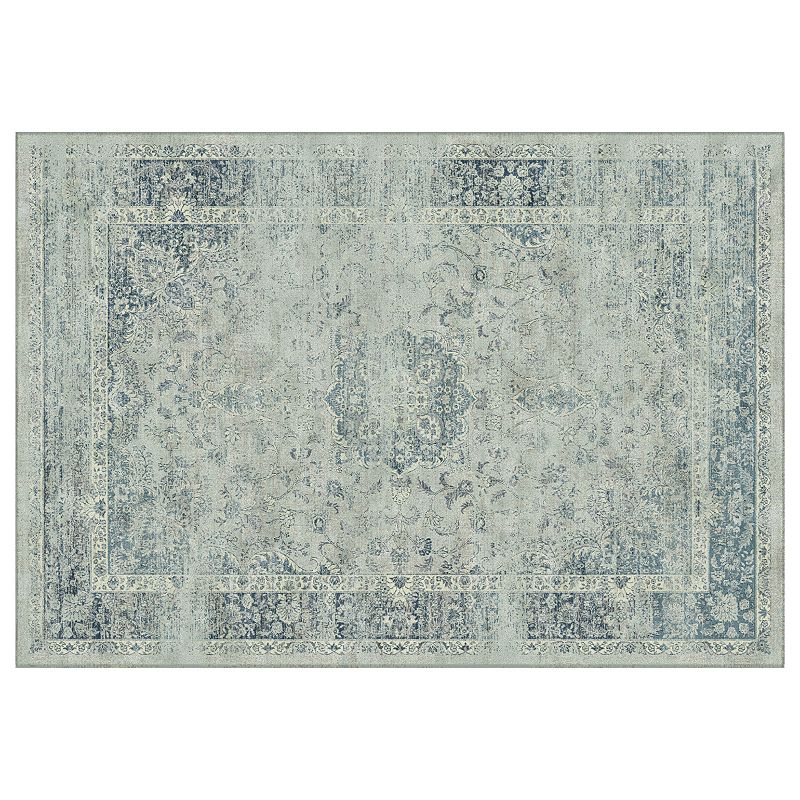 Safavieh Vintage Distressed Shah Abbas Floral Rug, Blue, 4X5.5 Ft