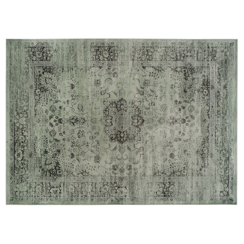 Safavieh Vintage Distressed Shah Abbas Floral Rug, Med Green, 7.5X10.5Ft