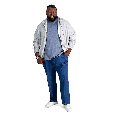 Big Tall Haggar Work to Weekend Classic Fit Pleated Denim Pants