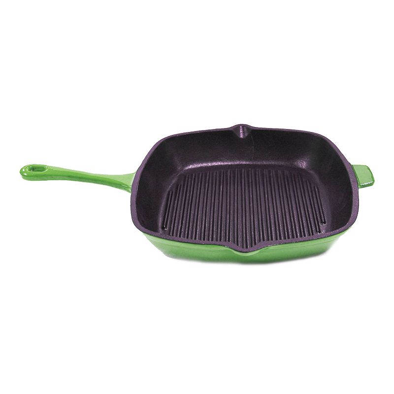 BergHOFF Neo 11-in. Square Cast Iron Grill Pan, Green, 11