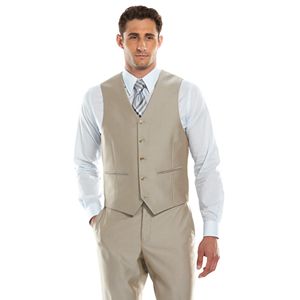 Men's Savile Row Modern-Fit Tan Herringbone Suit Vest