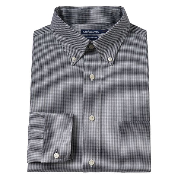 Men's Croft & Barrow® True Comfort SlimFit MicroChecked Oxford Easy
