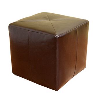 Baxton Studio Aric Leather Ottoman