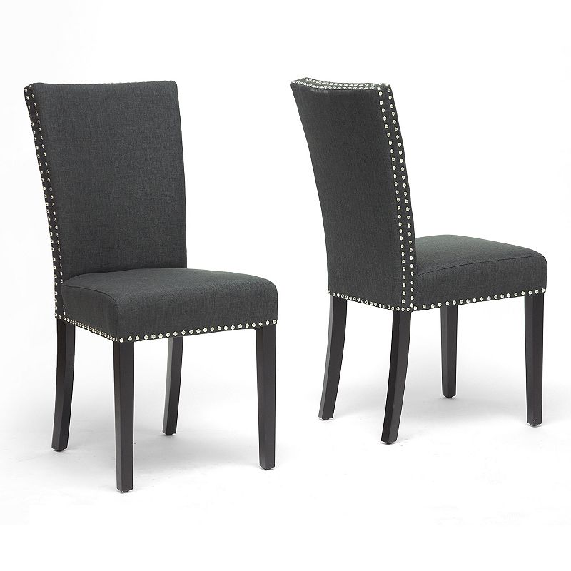 Baxton Studio 2-Piece Harrowgate Modern Dining Chair Set, Grey