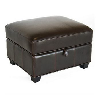 Baxton Studio Agustus Leather Storage Ottoman