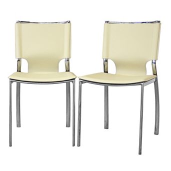 Baxton Studio 2 pc Montclare Leather Dining Chair Set