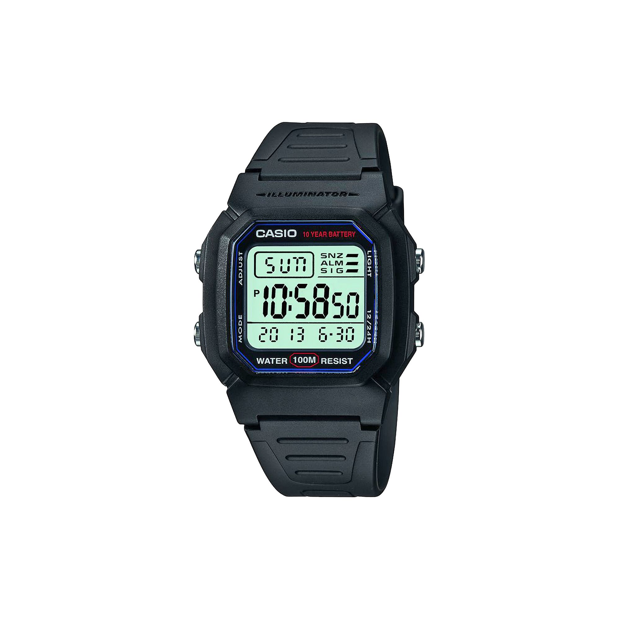 Casio Mens Classic Digital Chronograph Watch - W800H-1AV, Black