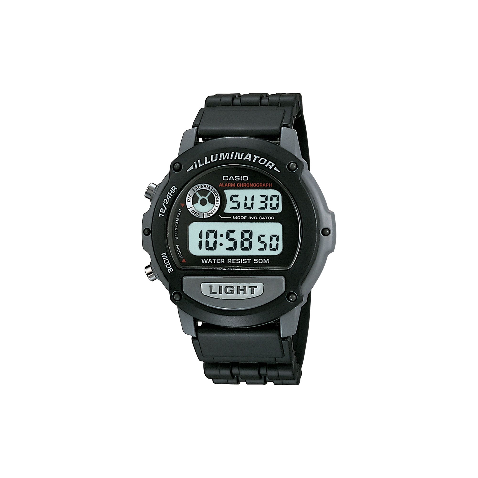 Casio Mens Sports Digital Chronograph Watch - W87H-1V, Black