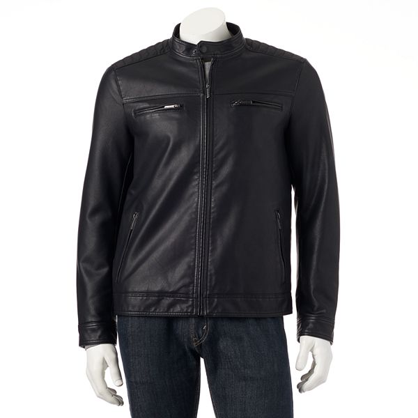 Kohls mens leather coats best sale