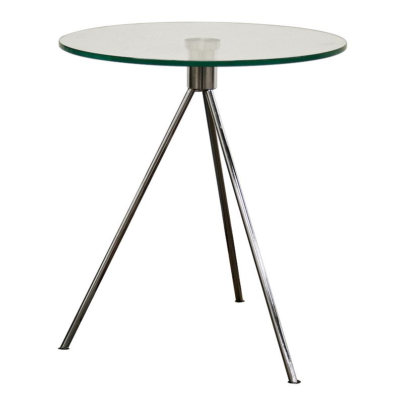 Baxton Studio Triplet Round Glass End Table, Clrs