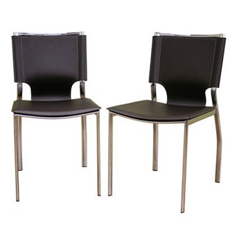 Baxton Studio 2 pc Leather Dining Chair Set