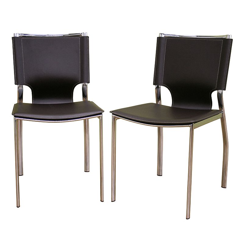 99198311 Baxton Studio 2-Piece Leather Dining Chair Set, Br sku 99198311