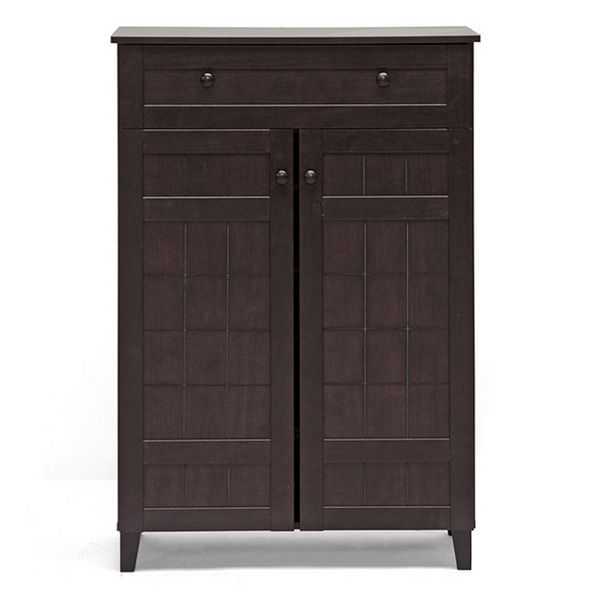 Baxton Studio Glidden Wood Modern Tall Shoe Cabinet