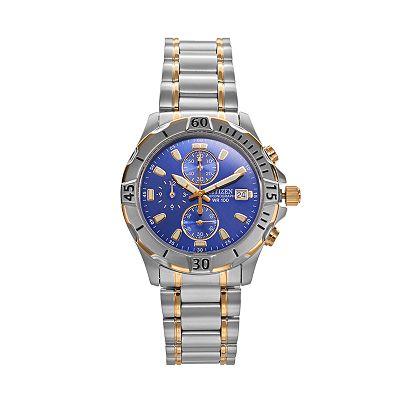 Citizen Men's Watch AN3394-59L Quartz Chronograph Blue Dial Date Two Tone shops Steel