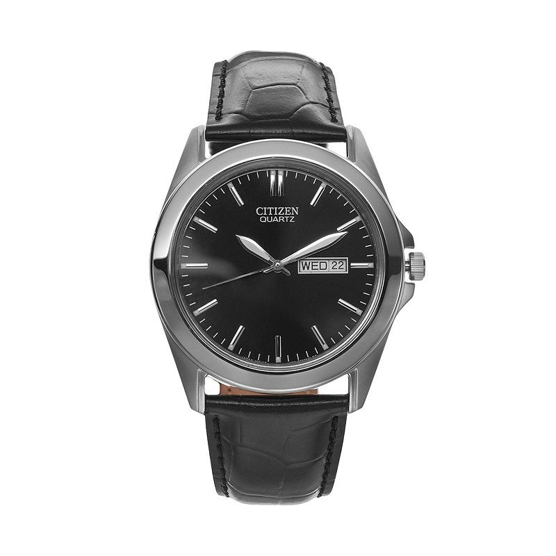 UPC 013205089046 product image for Citizen Men's Leather Watch - BF0580-06E, Black | upcitemdb.com