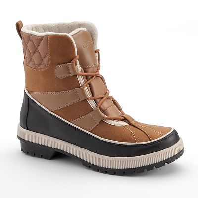 totes Laurie Quilted Lace Up Women s Waterproof Winter Boots