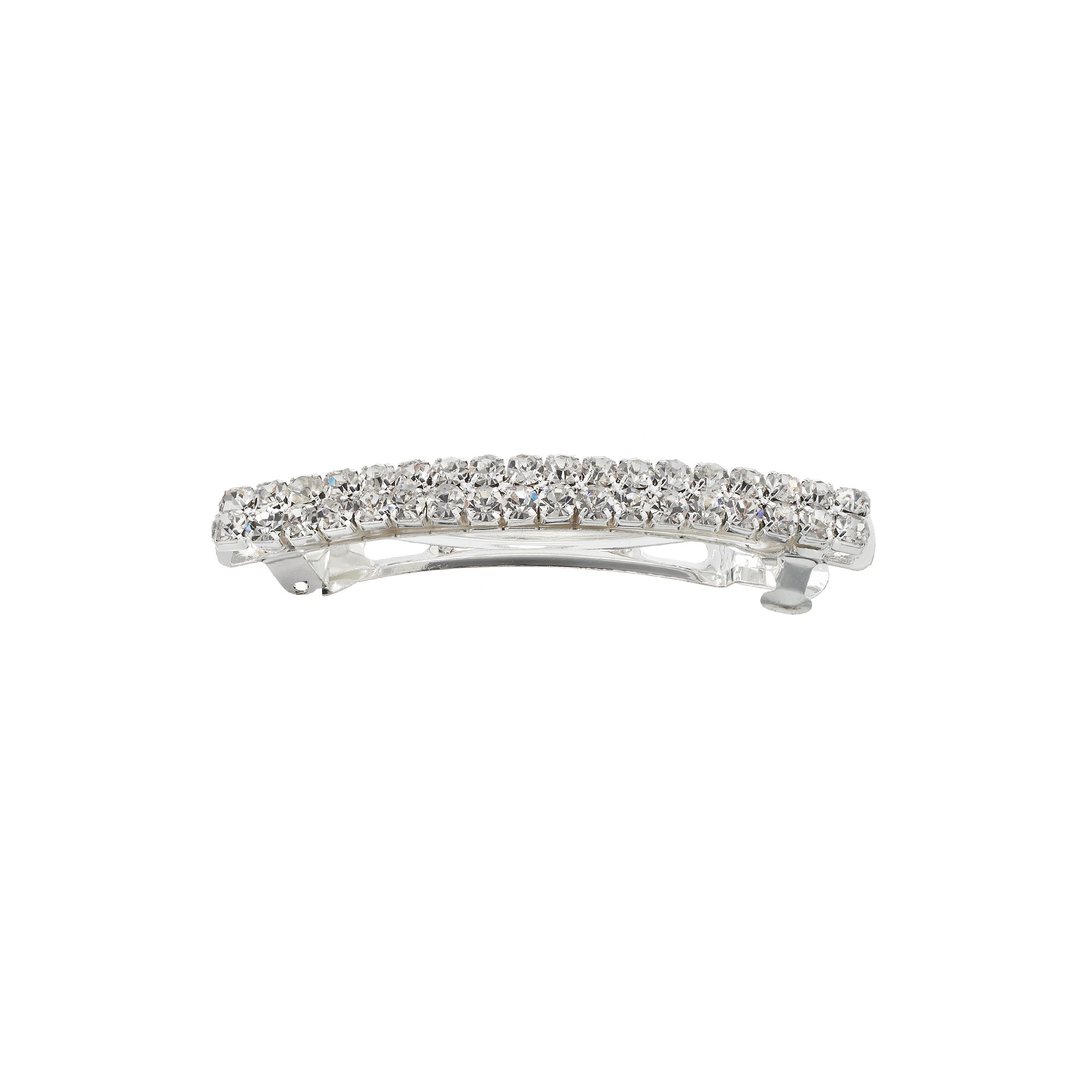 Vieste Simulated Crystal Hair Clip, Silver Tone