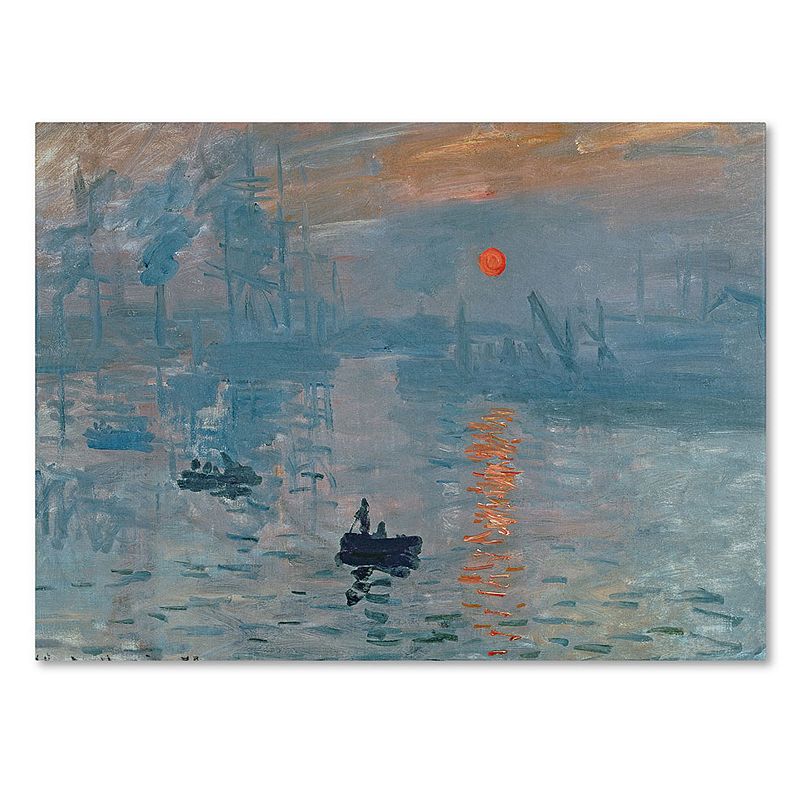 Trademark Fine Art Impression Sunrise Canvas Wall Art by Claude Monet, 