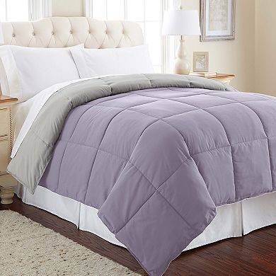 Modern Threads Solid Down-Alternative Reversible Comforter