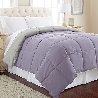 Solid Down-Alternative Reversible Comforter 