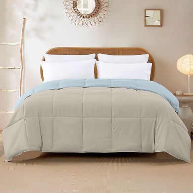 Modern Threads Solid Down-Alternative Reversible Comforter