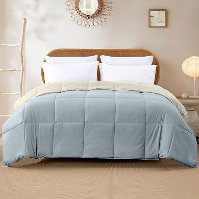 Modern Threads Solid Down-Alternative Reversible Comforter